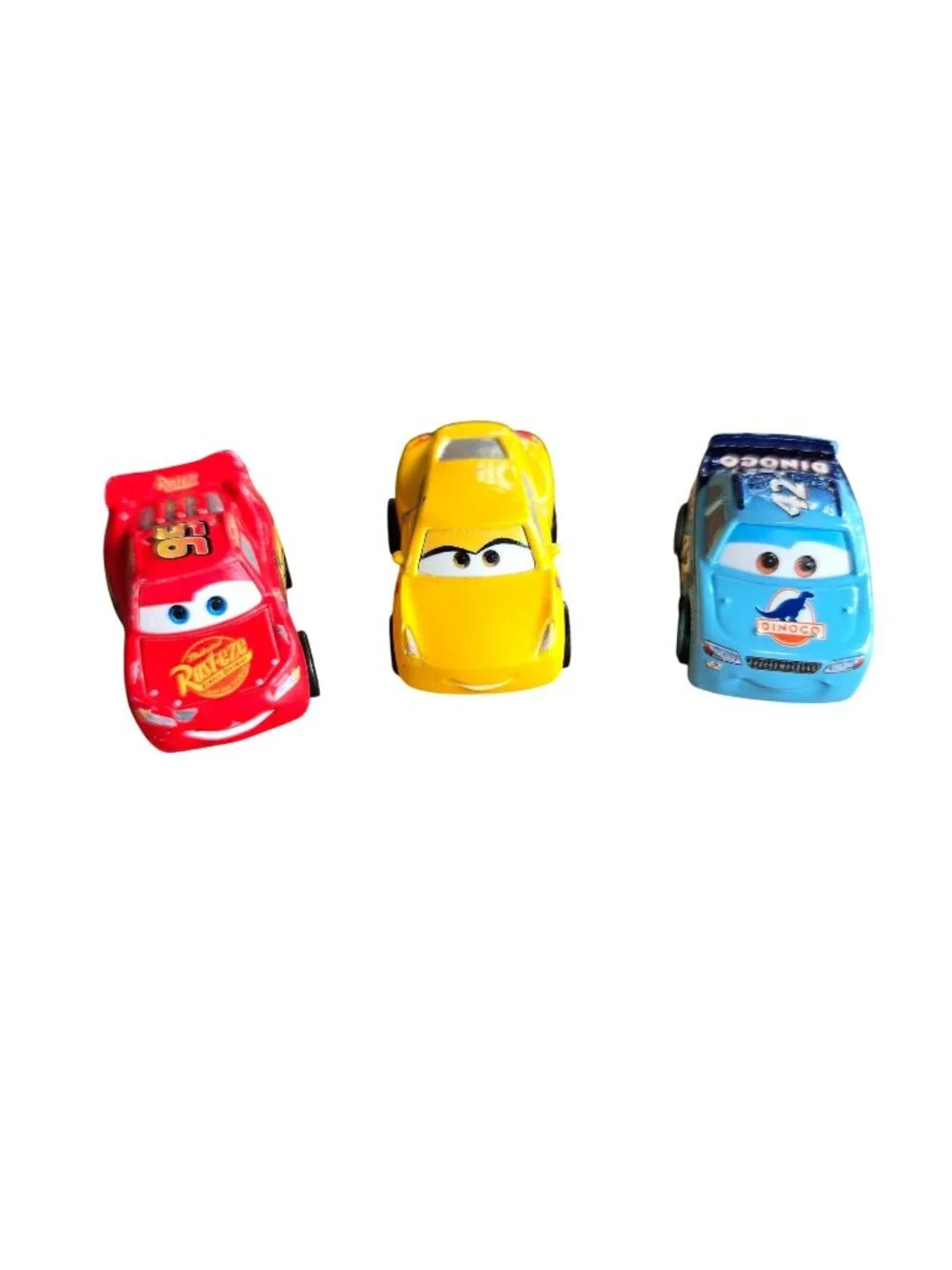 Disney Pixar Cars Mini Racers Micro Diecast Lightening McQueen Cruz Ramirez Dino